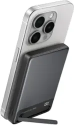 INIU - MagPro Slim 10K Qi2 Power Bank 15W Qi2 Wireless Power Bank for iPhone 16, 15, 14, 13, 12 - Black - Angle_Zoom