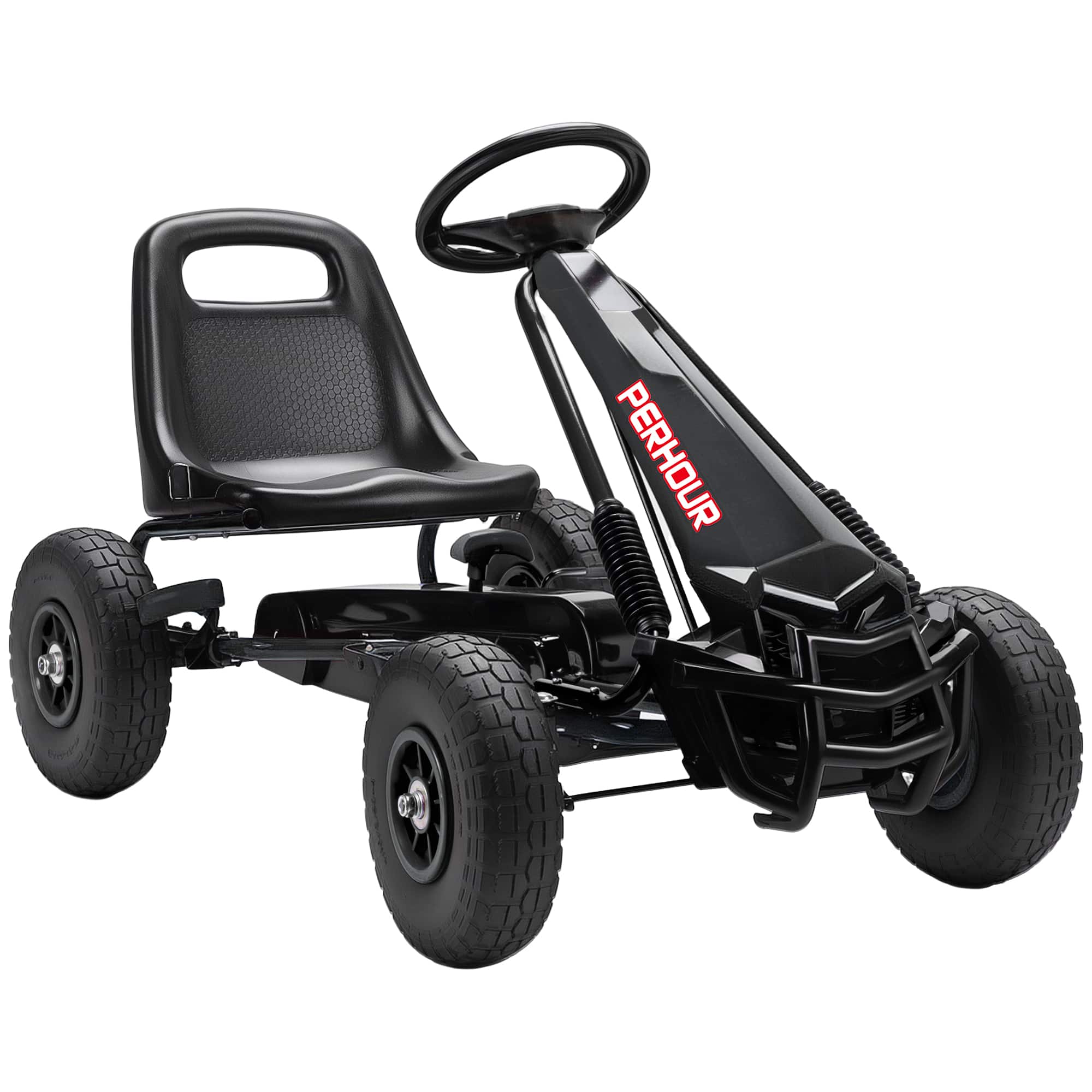 Qaba - Go Kart, Pedal Car with Adjustable Seat, EVA Wheels, Brake - Black price history on PriceWatchPro