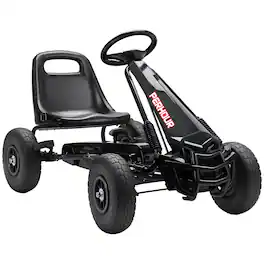 Qaba - Go Kart, Pedal Car with Adjustable Seat, EVA Wheels, Brake - Black