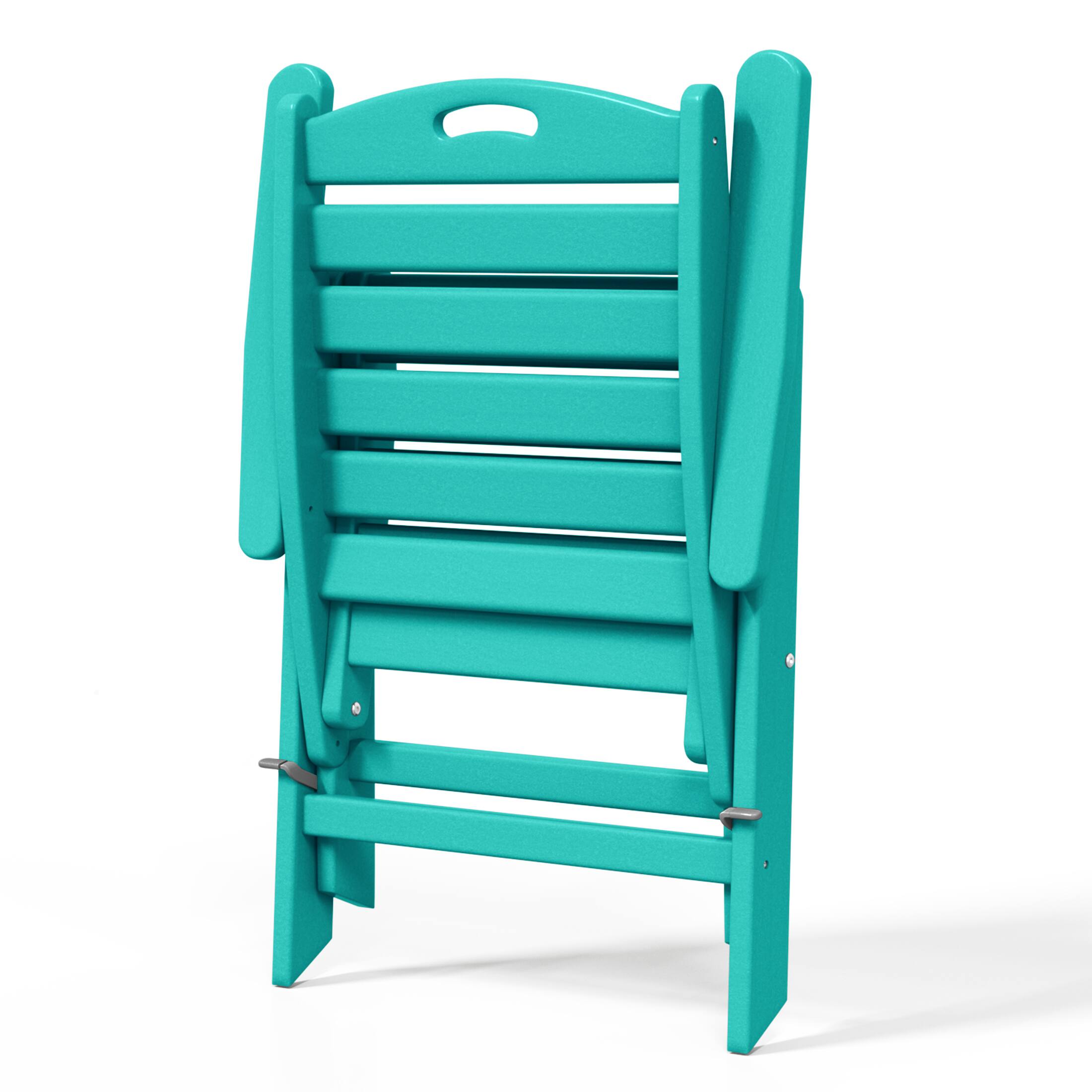 Alt View 2. WestinTrends - WestinTrends Azura HDPE Adjustable Highback Folding Outdoor Patio Dining Chairs Set of 2 - Turquoise.