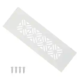 Unique Bargains - 6"x2" Door Air Vent Cover, Heavy Duty Aluminum Alloy Grille Louvered with Mounting Screws for Cabinet Wardrobe - White
