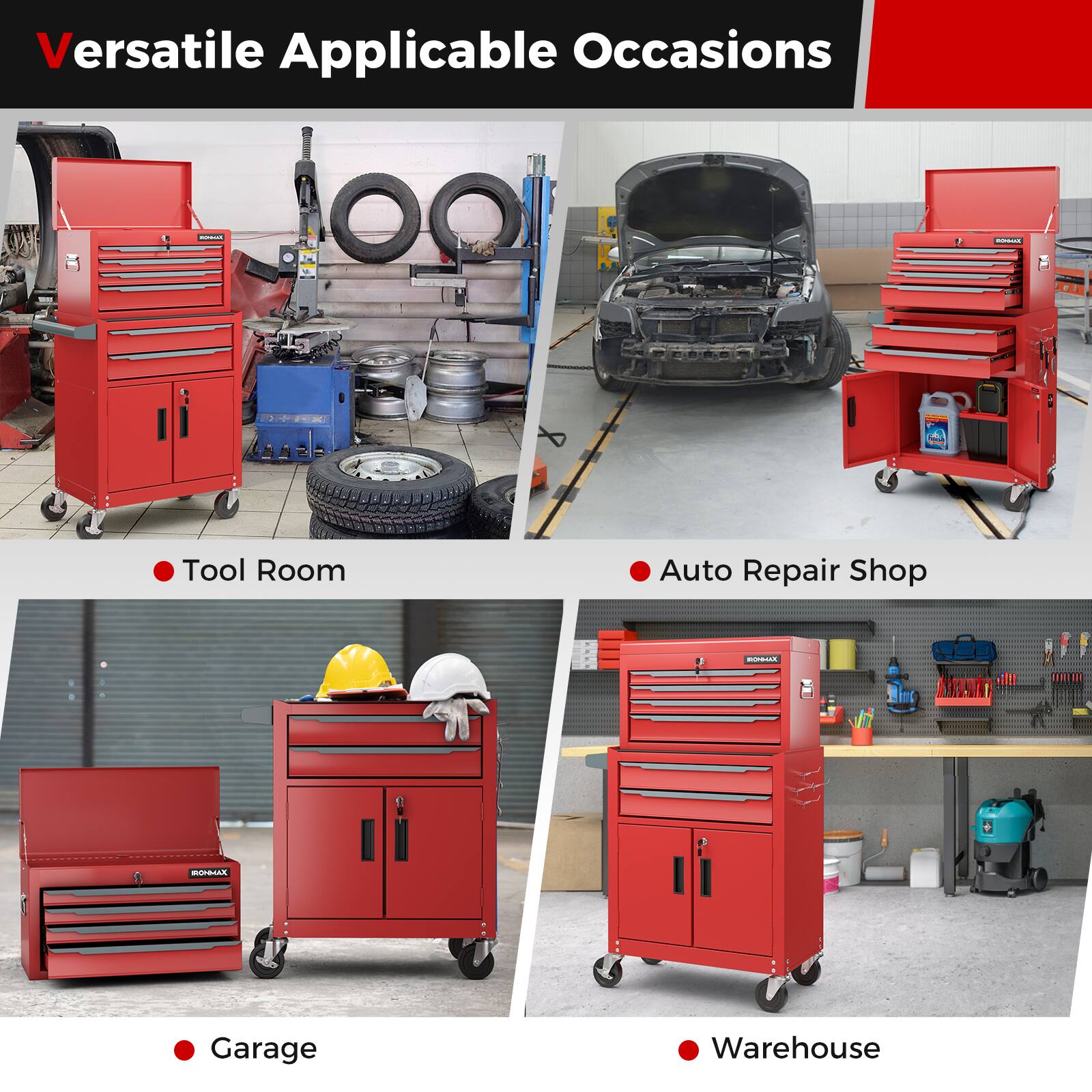 Versatile Applicable Occasions:
- Tool Room
- Auto Repair Shop
- Garage
- Warehouse