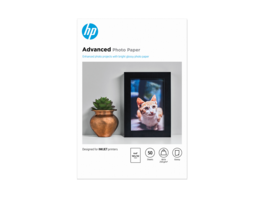 HP - Advanced Photo Paper, Glossy, 65 lb, 4 x 6 in. (101 x 152 mm), 50 sheets F4T22A - White
