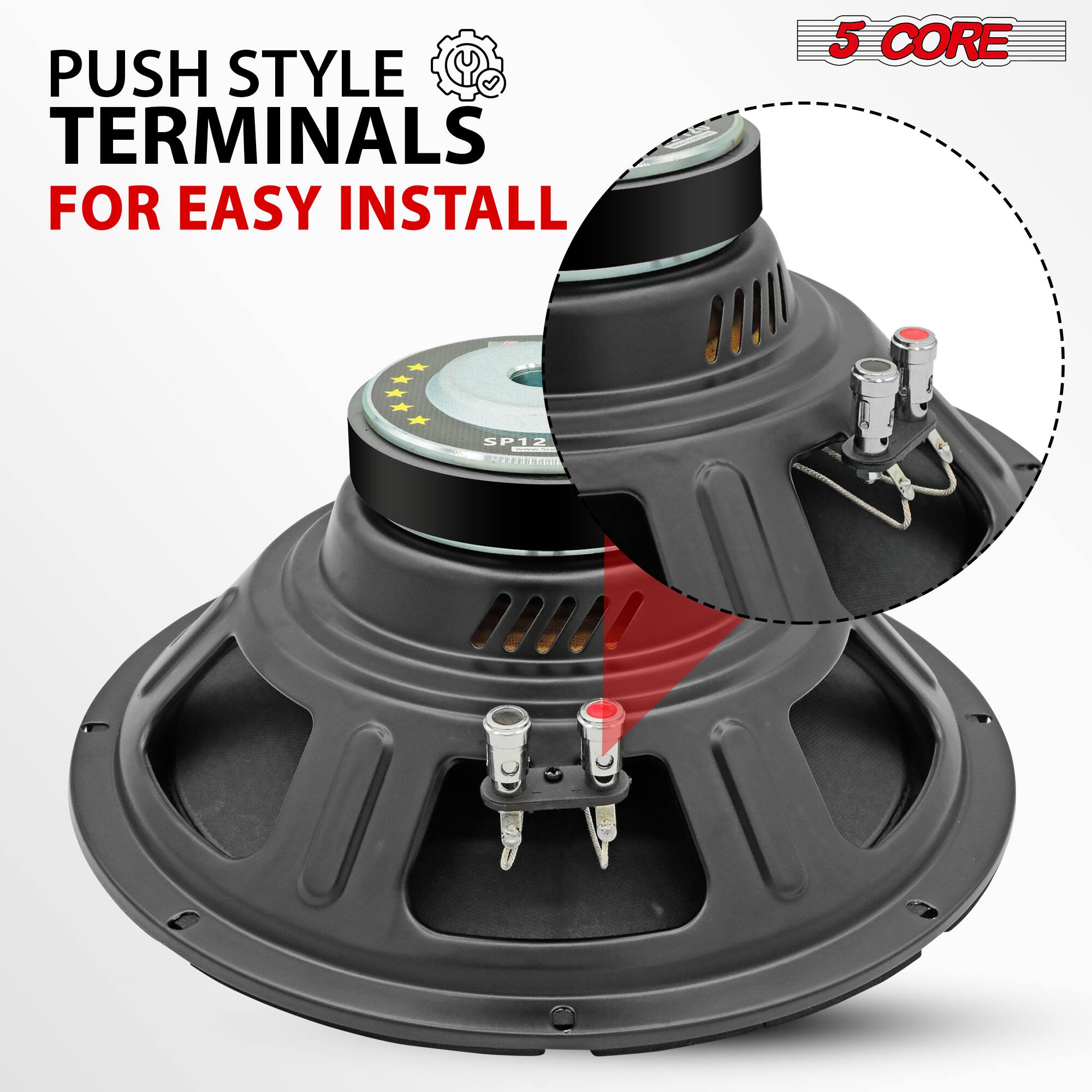 PUSH STYLE TERMINALS FOR EASY INSTALL  
5 CORE SP12 - EZER
