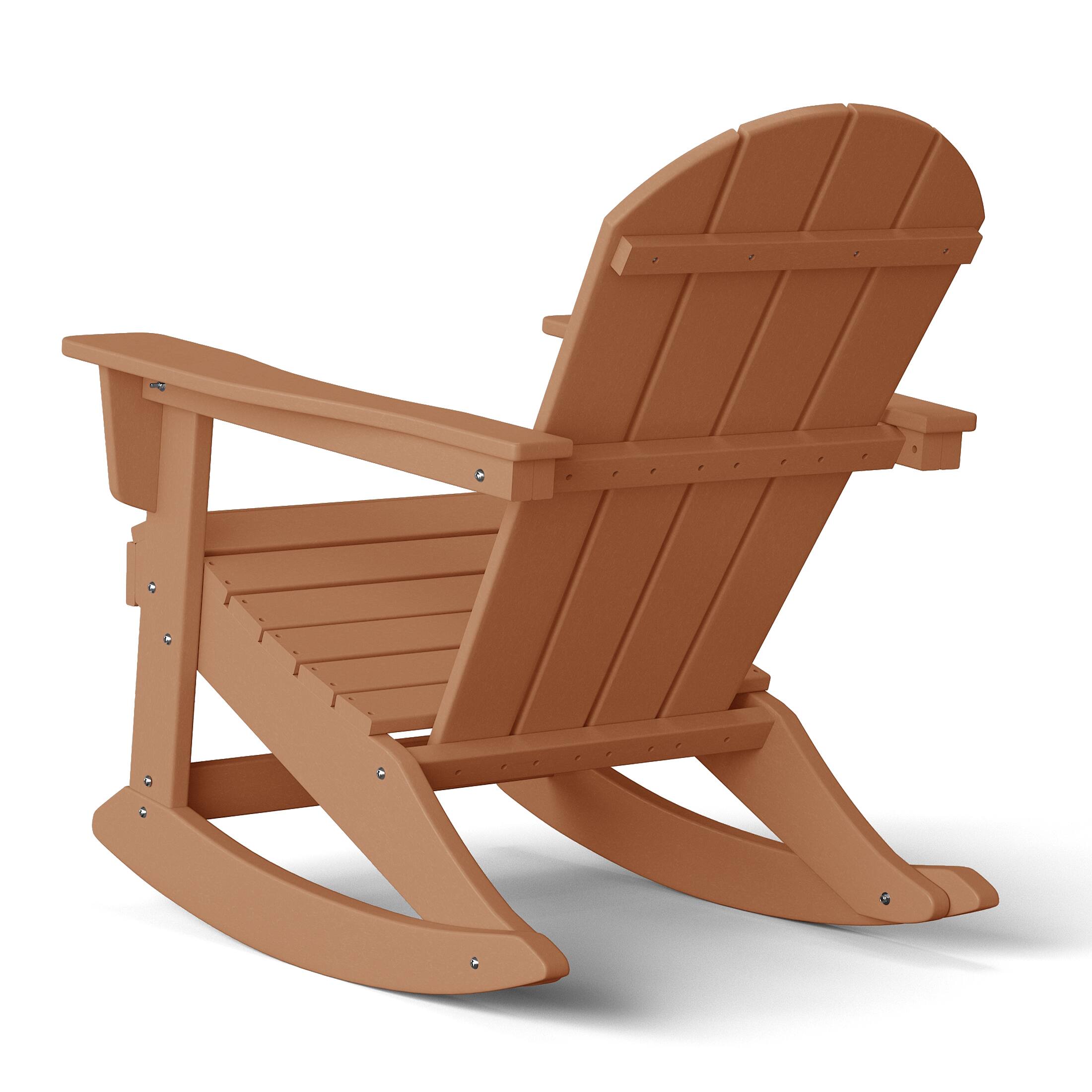 Alt View 2. WestinTrends - WestinTrends Malibu Outdoor / Patio Poly Adirondack rocking chair - Teak.