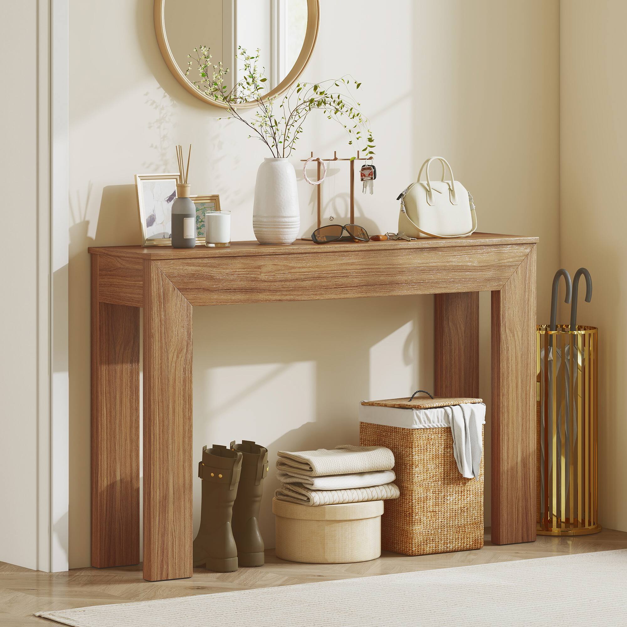 Alt View 1. Homcom - Console Table - Walnut.