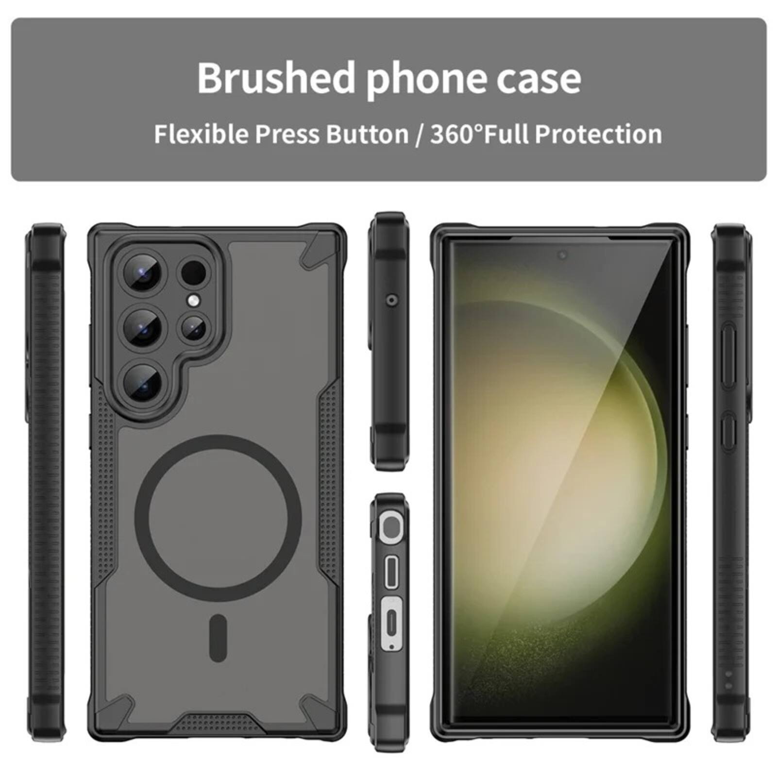 Brushed phone case  
Flexible Press Button / 360° Full Protection