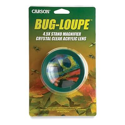 CARSON BUG-LOUPE 4.5X STAND MAGNIFIER CRYSTAL CLEAR ACRYLIC LENSCLEAN ...