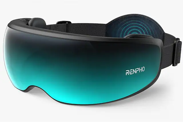 Front. Renpho - Eye Massager with Mist Mode & 3 Level Temple Air Pressue Massage & Memory Function, Slidable Temple Massager - Green.
