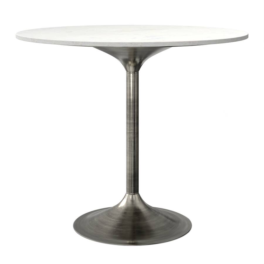 Simpli Home Osborne Dining Table White / Antique Silver AXCOSB-DT-MRBSL ...