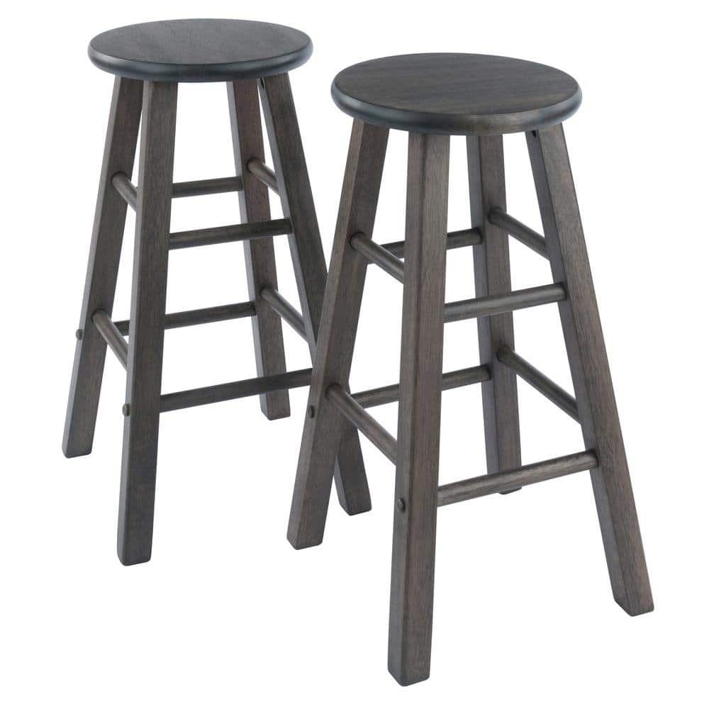 FurniFact - 2-PC Counter Stool Set - Oyster Gray