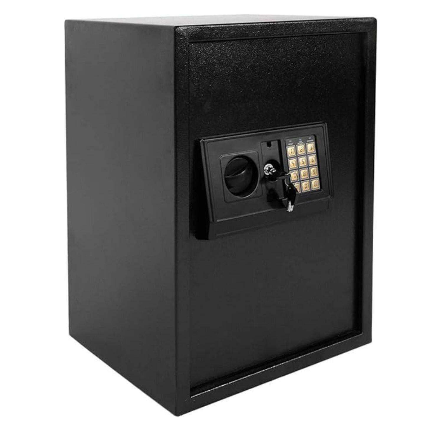 Angle. Stock Preferred - E50EA Large Digital Electronic Safe Box with Keypad Lock - Black.