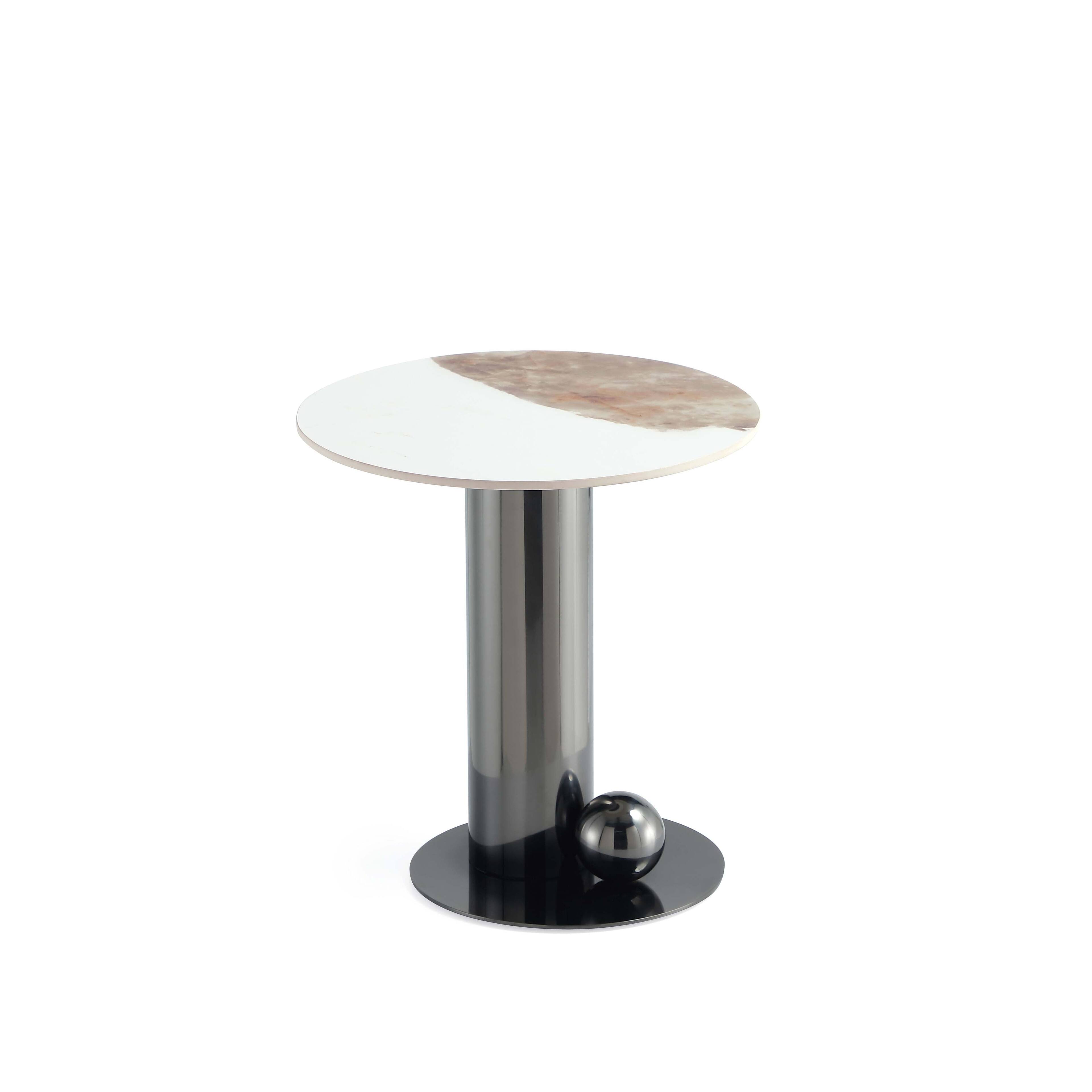 Alt View 3. Manhattan Comfort - Laurel Modern Glam Sintered Stone Top End Table - Black.