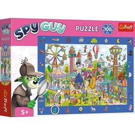 Trefl - Kids 100 Piece Puzzle - Spy Guy - Amusement Park - The Treflik Family