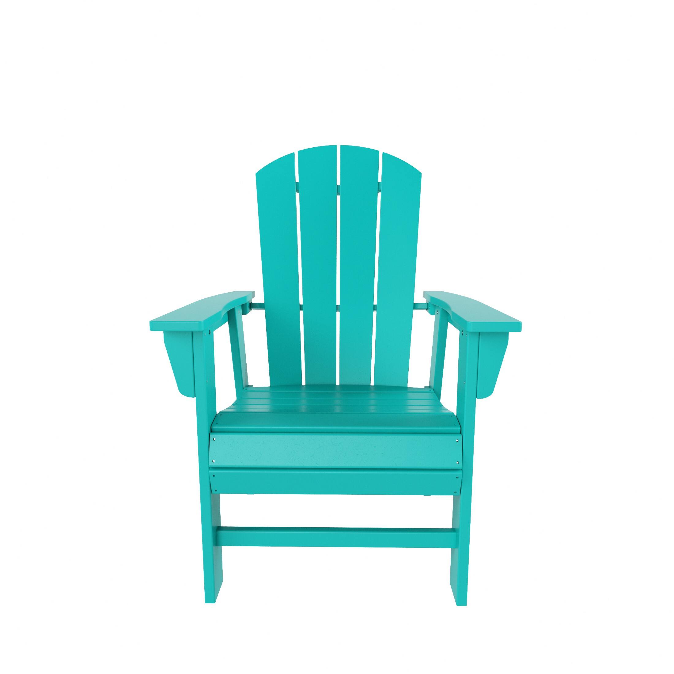 Left. WestinTrends - WestinTrends Malibu Outdoor Patio HDPE Plastic Adirondack Dining Chair - Turquoise.