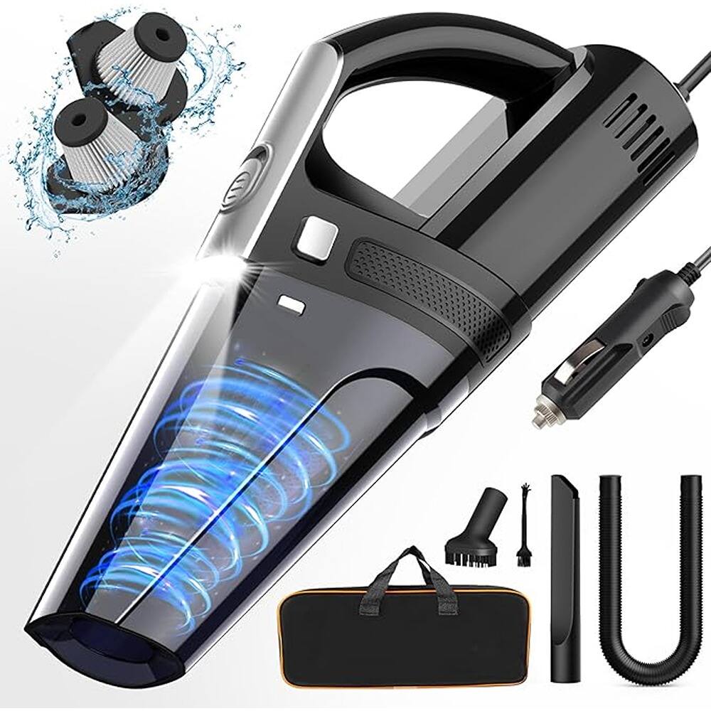 Back. ACJPR - Car Vacuum, Portable Vacuum Cleaner with Powerful 7000PA Suction,.