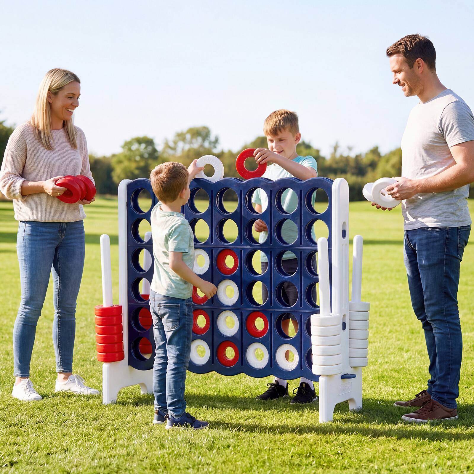 Alt View 3. Costway - Costway Jumbo 4-to-Score 4 in A Row Giant Game Set Indoor Outdoor Adults Kids Family Fun - Blue,White.