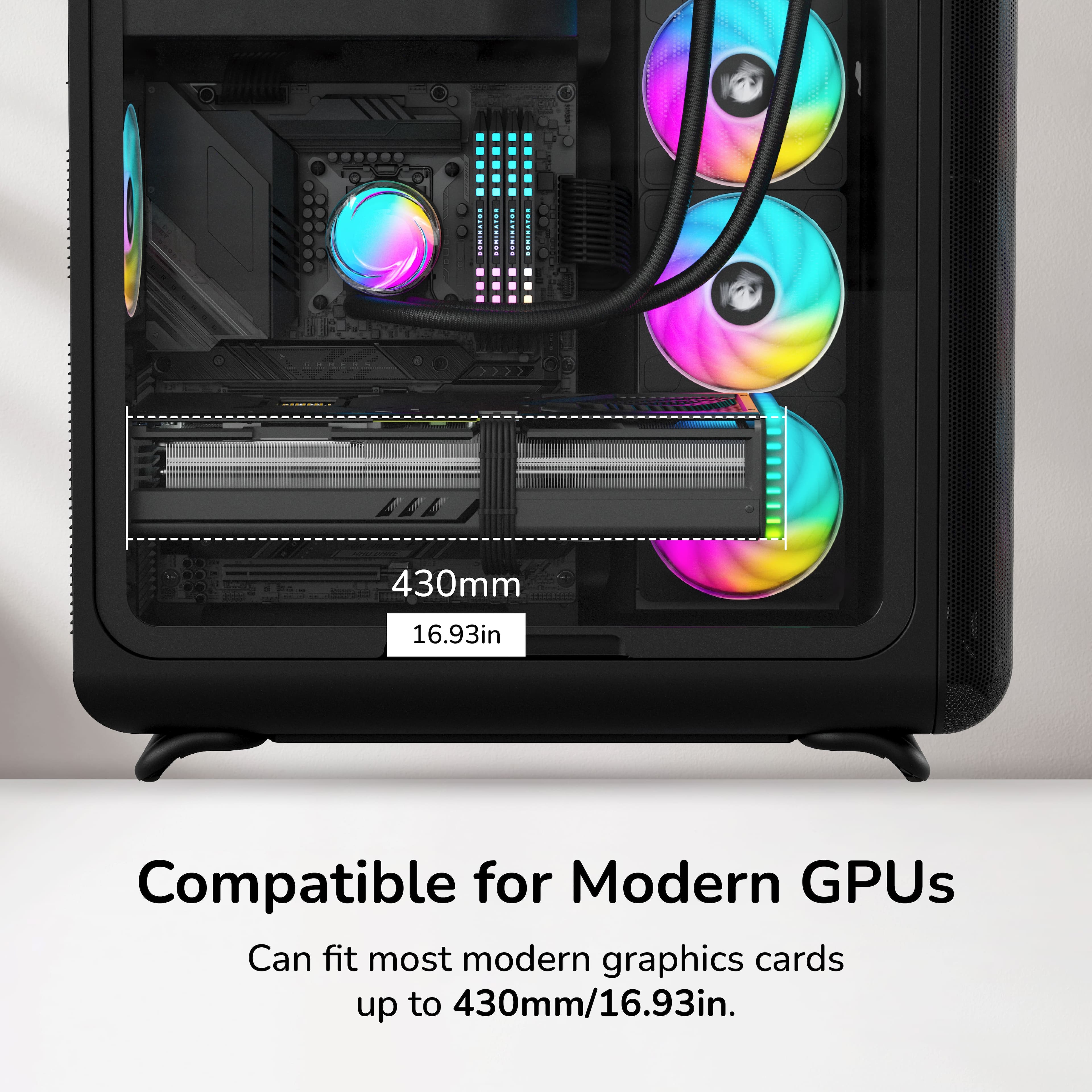 HYTE X50 Modern Performance ATX Mid Tower PC Gaming Case Pitch