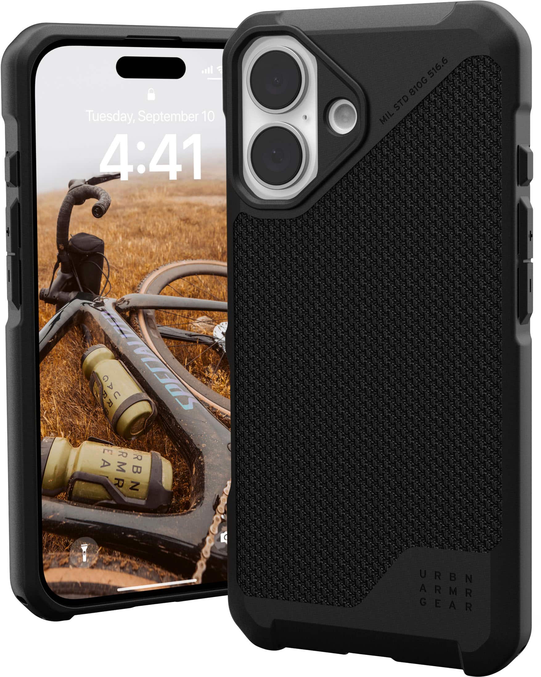 UAG - Metropolis LT Series Case with Magsafe for Apple iPhone 16 - Kevlar Black - Front_Zoom