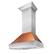 Angle. ZLINE - ZLINE 30 in. Ducted Satin Stainless Steel Wall Mount Range Hood with Copper Shell - Copper.