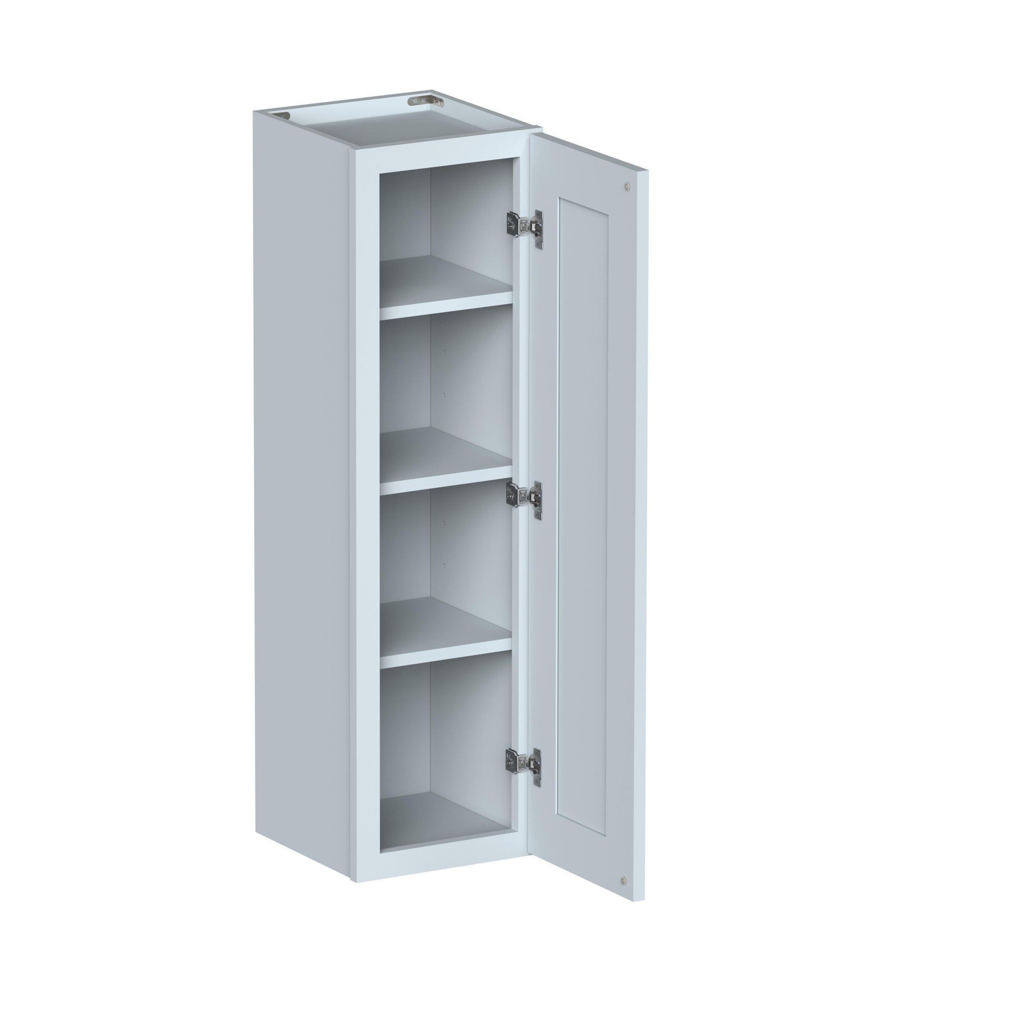 Alt View 2. Boyel Living - 12in.W x0.75in.D x42in.H Dove Gray WALL CABINET Fully assembled Cabinet With One Glass Door - Gray.