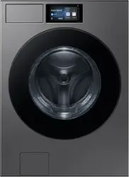 Samsung - 5.3 cu. ft. Bespoke AI Ultra Capacity Front Load Washer with AI Home and AI OptiWash+ - Dark Steel - Front_Zoom