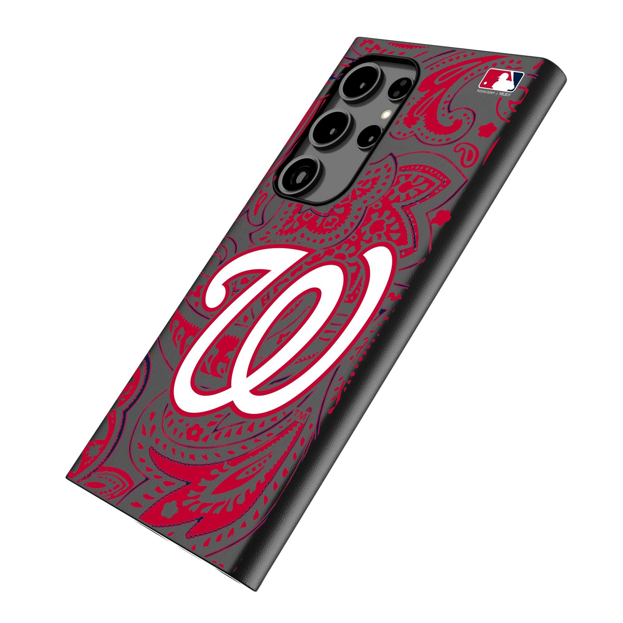 Alt View 1. Keyscaper - Washington Nationals Paisley Galaxy Magnetic Bump Case - S24 Ultra - Black.