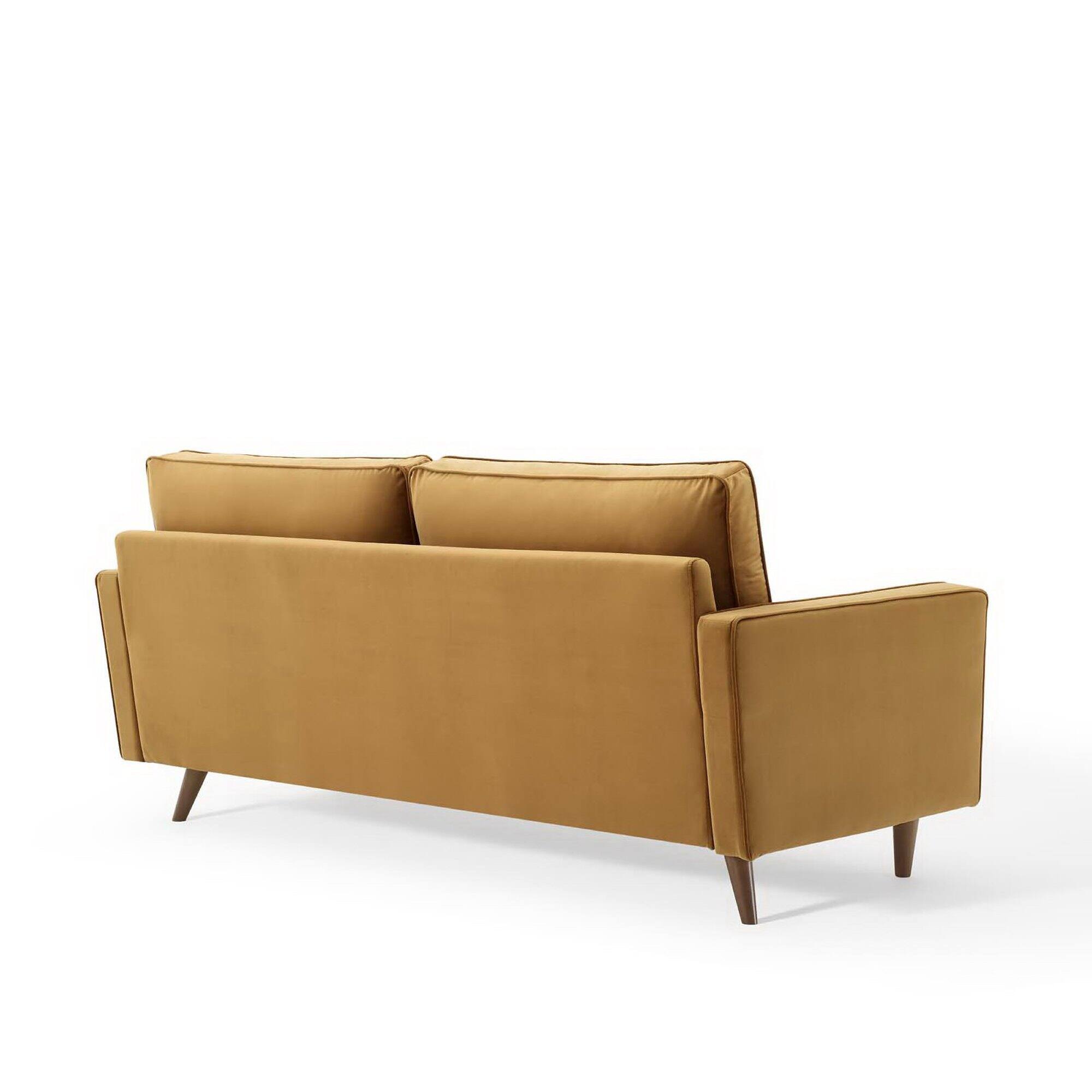 Alt View 1. Modway - Valour Performance Velvet Sofa by Modway - Brown.