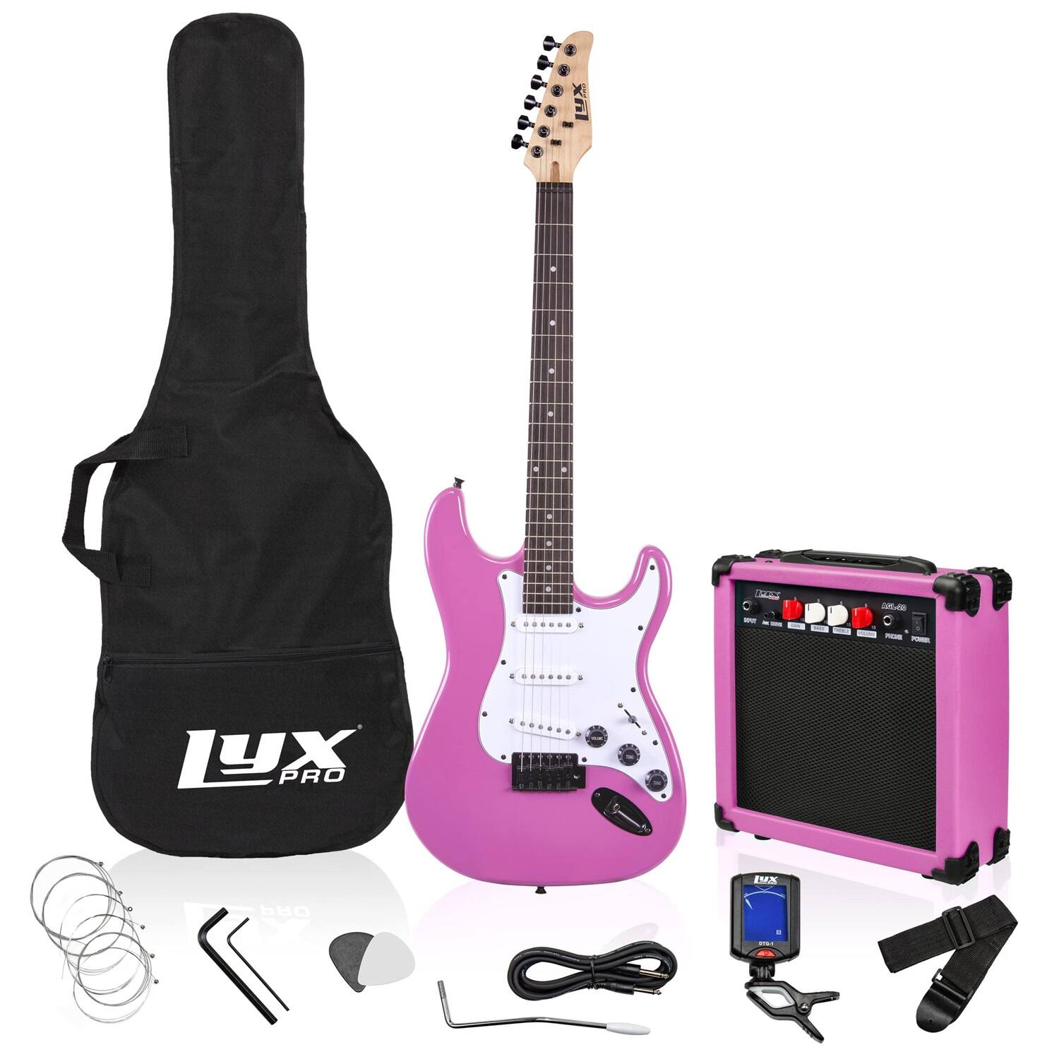 Lyxpro - Electric Guitar Kit, 39” Electric Guitar with Amp & Electric Guitar Accessories - Retro Purple