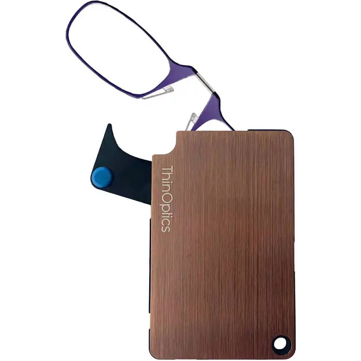 Alt View 1. ThinOptics - ThinOptics Readers with Wallet - 1.00 - Purple Frame, Rose Gold Wallet - Purple/Rose Gold.