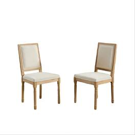 Boyel Living - French Louis Style Dining Chairs Set of 2 with Square Back - Beige