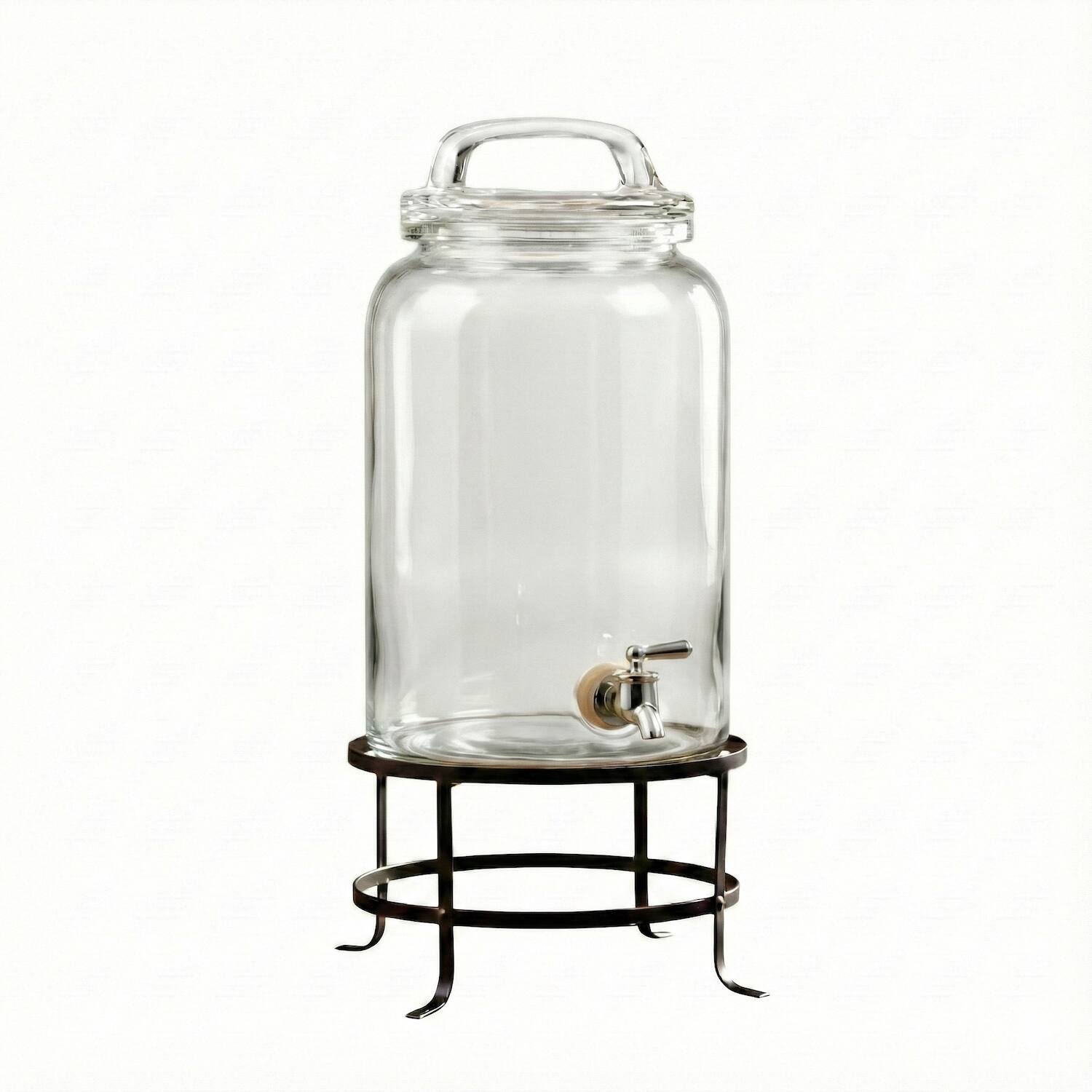 Angle. Style Setter - Ferris Glass Beverage Dispenser 2.7 Gal - Clear.