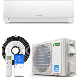 Waykar - Mini Split Air Conditioner 18000 BTU Cooling and Heating Inverter System 230V with Remote Control - White
