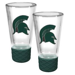Great American Products - Michigan State Spartans 2-Pack 4oz. Cheer Shot Set with Silicone Grip - Green