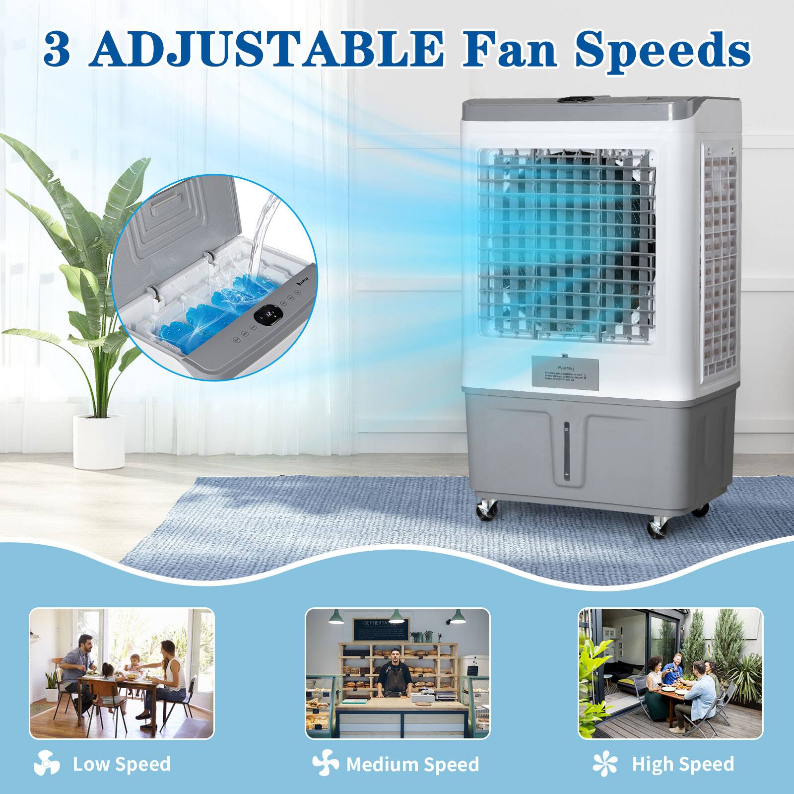 3 Adjustable Fan Speeds

- Low Speed
- Medium Speed
- High Speed
