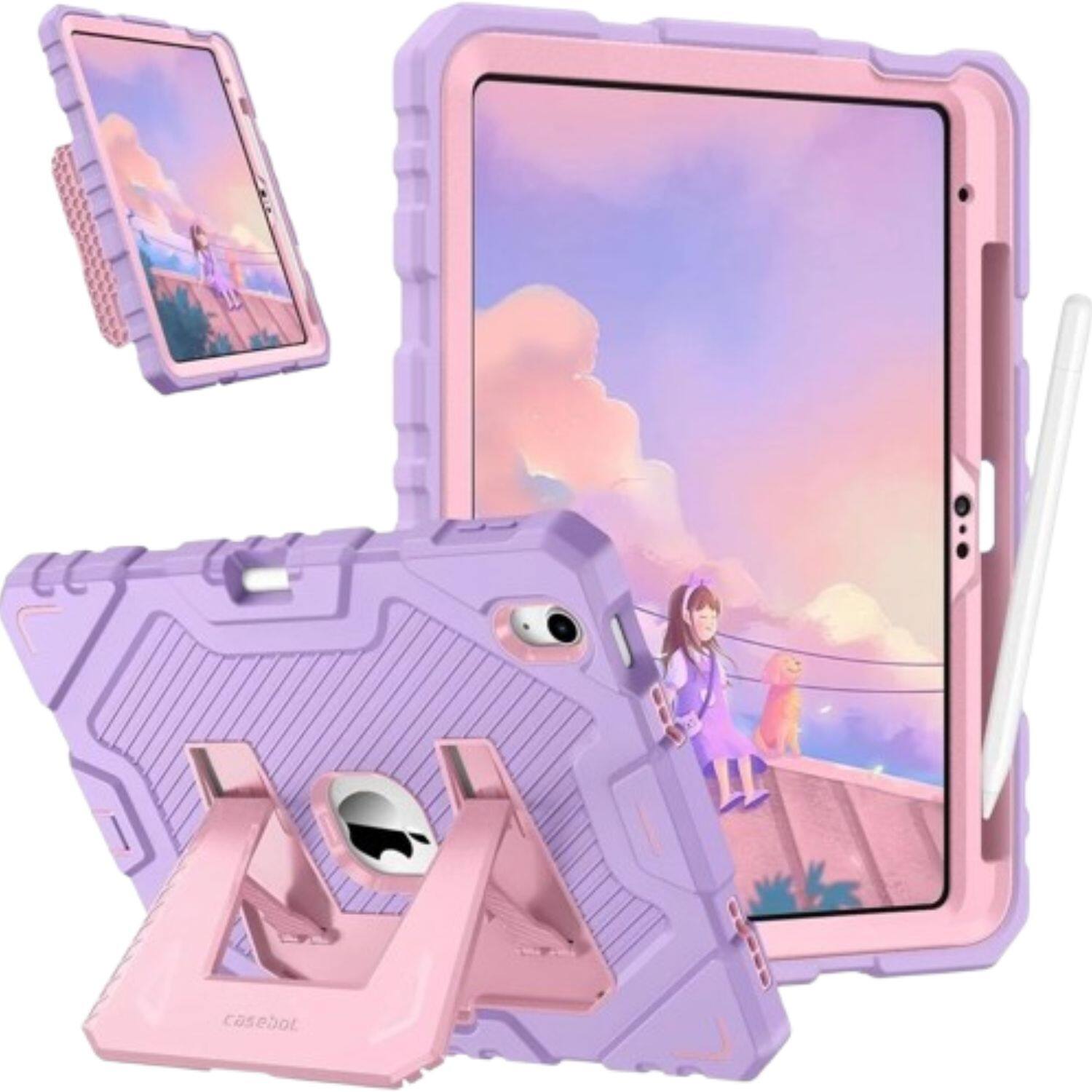 Stock Preferred - Kids Friendly Case for iPad (A16) 11th Gen 11 Inch (2025) Heavy Kickstand Cover - Purple