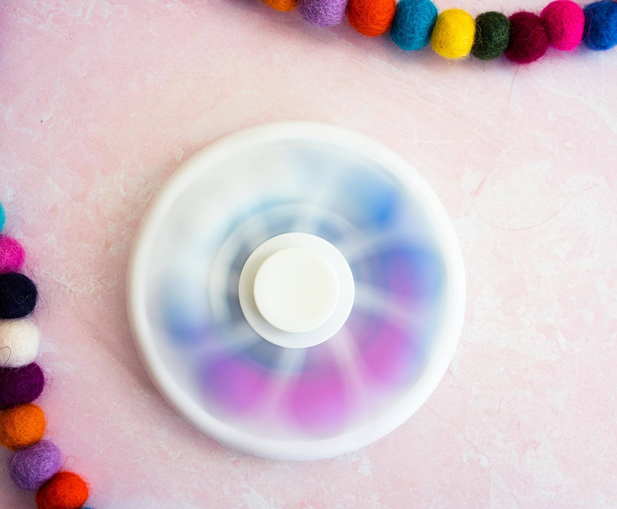 Alt View 10. Toynk - Pop Fidget Toy Spinner White Flower 8-Button Bubble Popping Game - Blue.