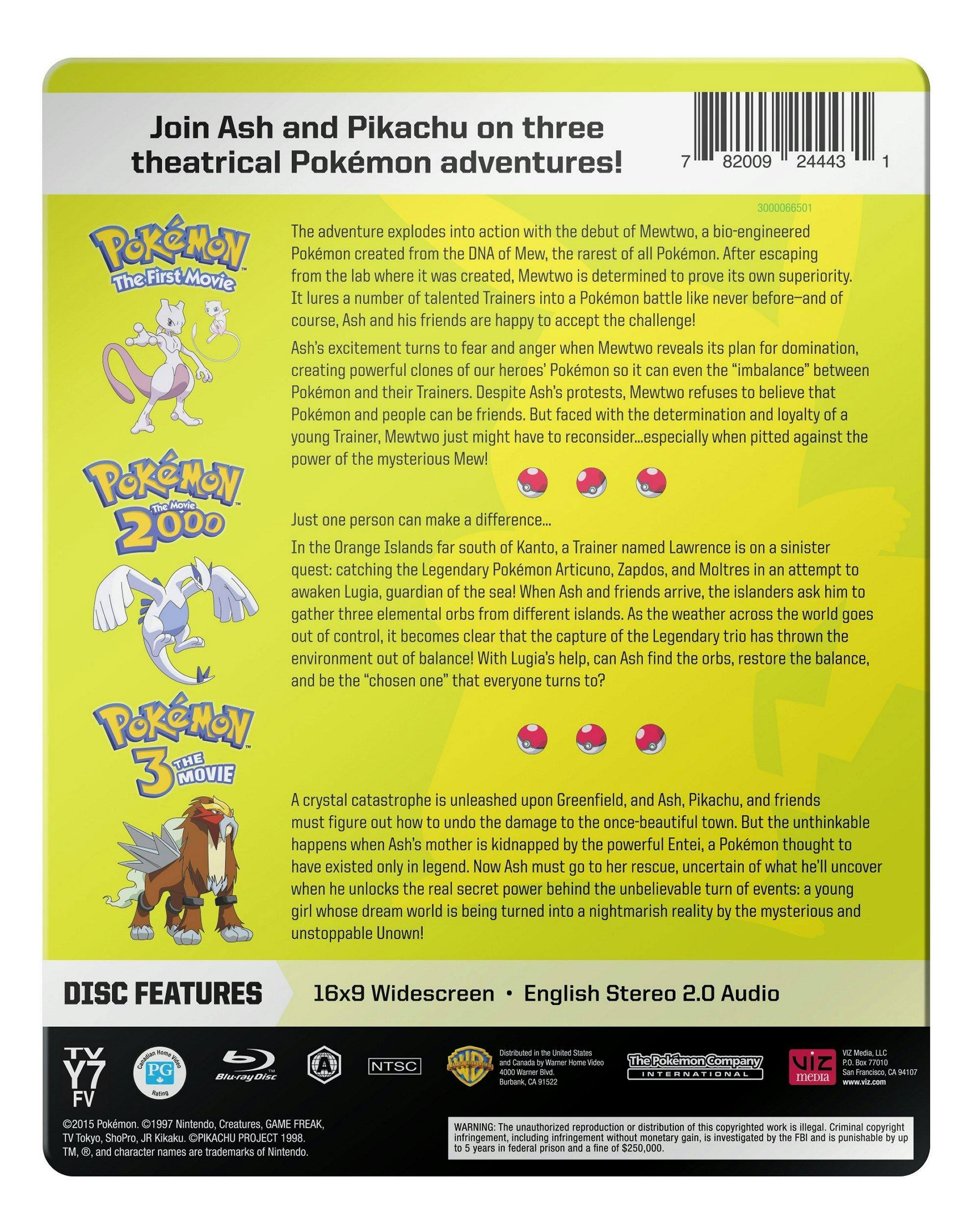 Angle. Pokemon: Movies 1-3 (Steelbook Collection) [Blu-ray].