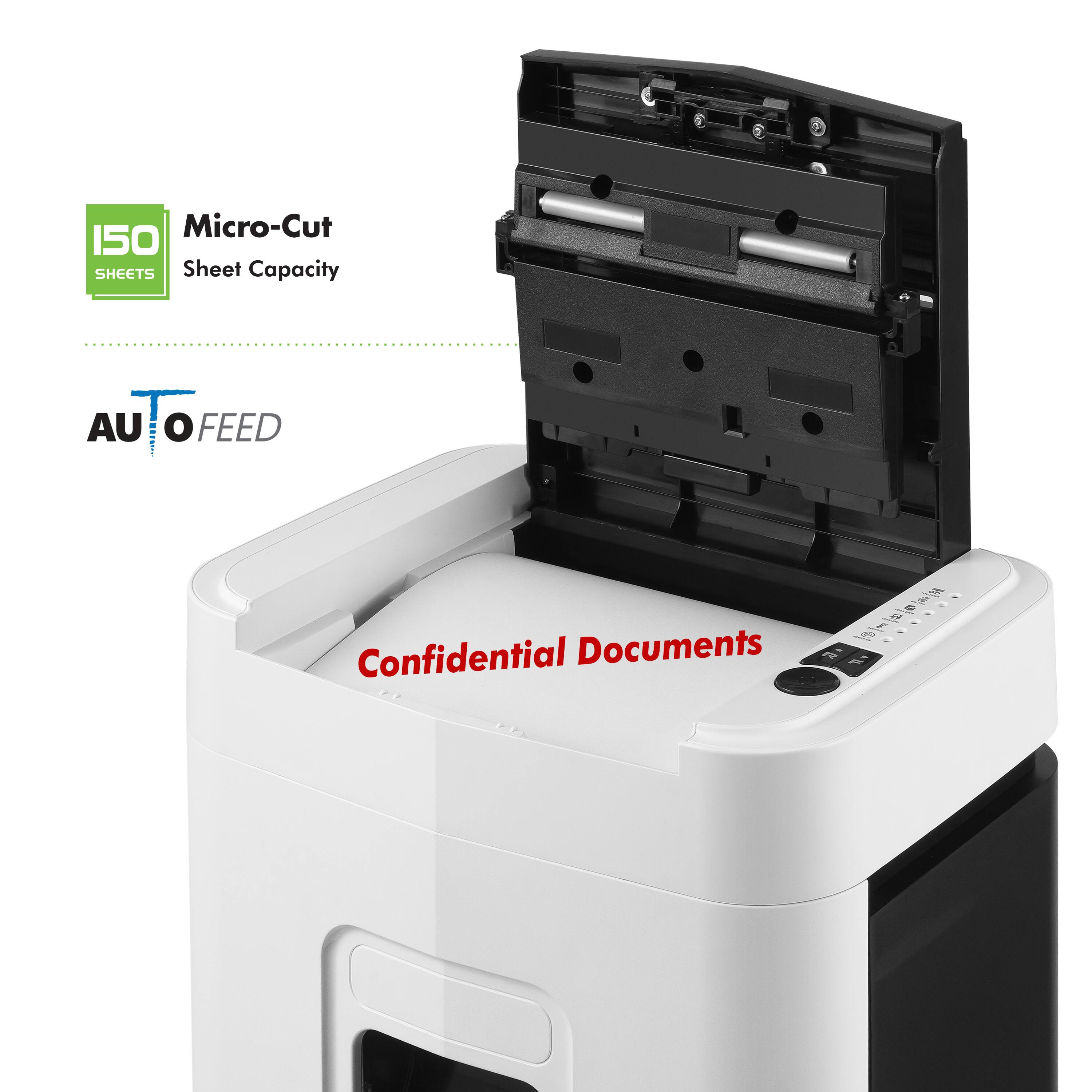 Micro-Cut 150 SHEETS Sheet Capacity AUTO FEED Confidential Documents