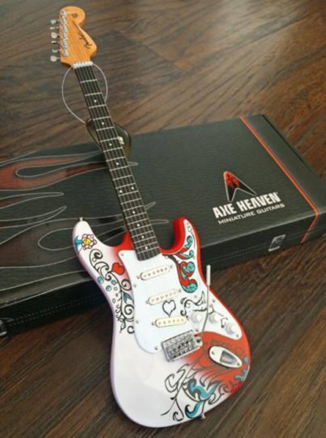 Axe Heaven -Jimi Hendrix - Jimi Hendrix Fender Stratocaster Monterey Pop Festival Mini Guitar - Collectibles