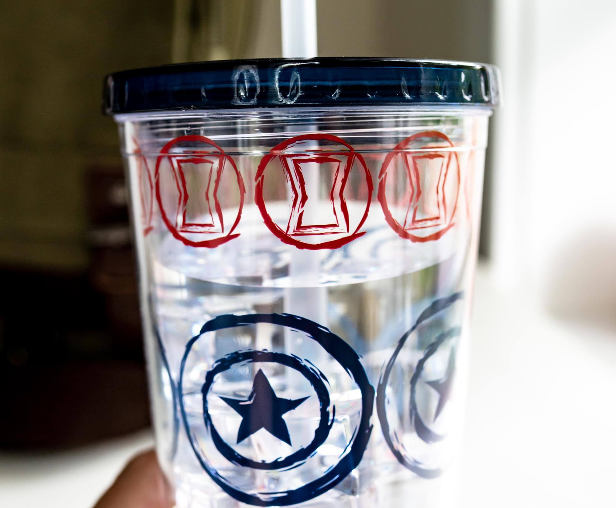 Alt View 3. Marvel - Marvel Icons Plastic Carnival Cup with Lid and Straw | Holds 16 Ounces - Clear.