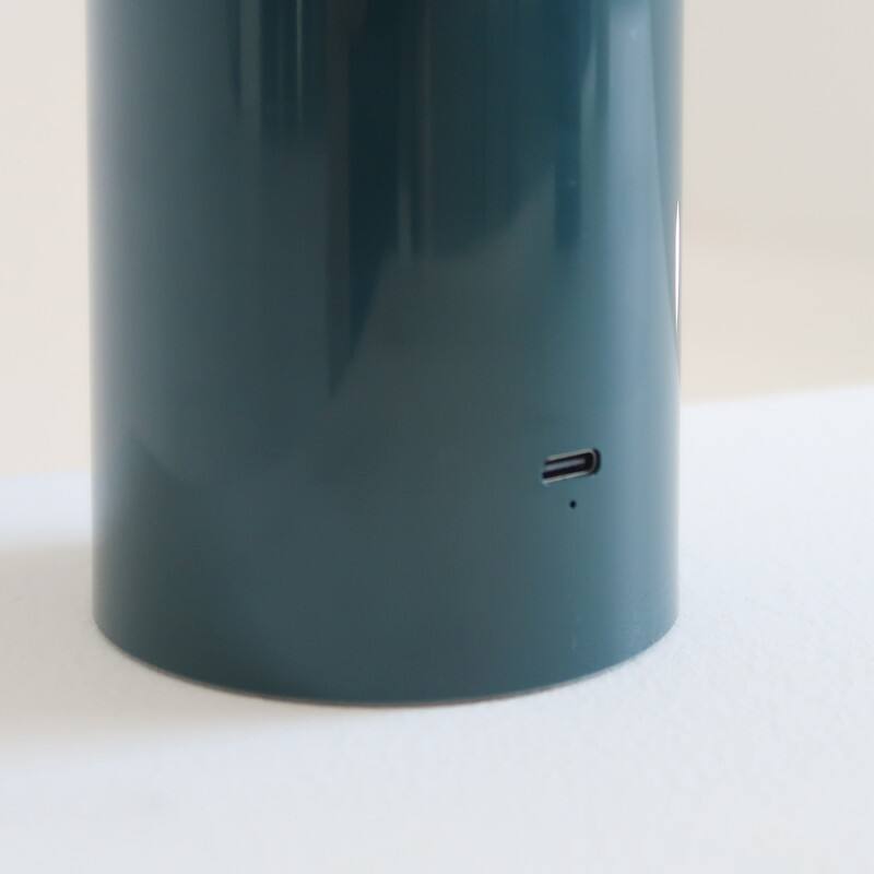 Alt View 4. Brightech - Celia LED Modern Industrial Round Dome Dimmable Cordless Portable Rechargeable Bedside Nightstand Desk Lamp - Glossy Teal.