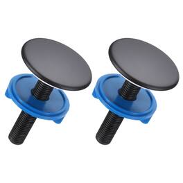 Unique Bargains - 2pcs Kitchen Sink Hole Cover, Solid Brass Faucet Hole Cover with Silicone Ring, Universal Tap Cap Stopper Plug for Sink - Black