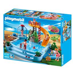 Playmobil - 4858 Family Fun Pool with Slide 133 Piece Building Set - Multi