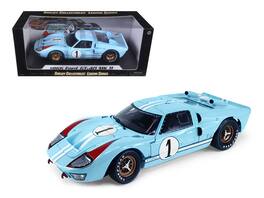 Shelby Collectibles - 1966 Ford GT 40 MK II RHD (Right Hand Drive) #1 Miles - Hulme Le Mans 1/18 Diecast Model Car - Light Blue