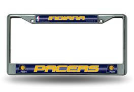 Rico Industries - Indiana Pacers NBA Sparkly Glitter Bling Look Chrome License Plate Frame - Multi
