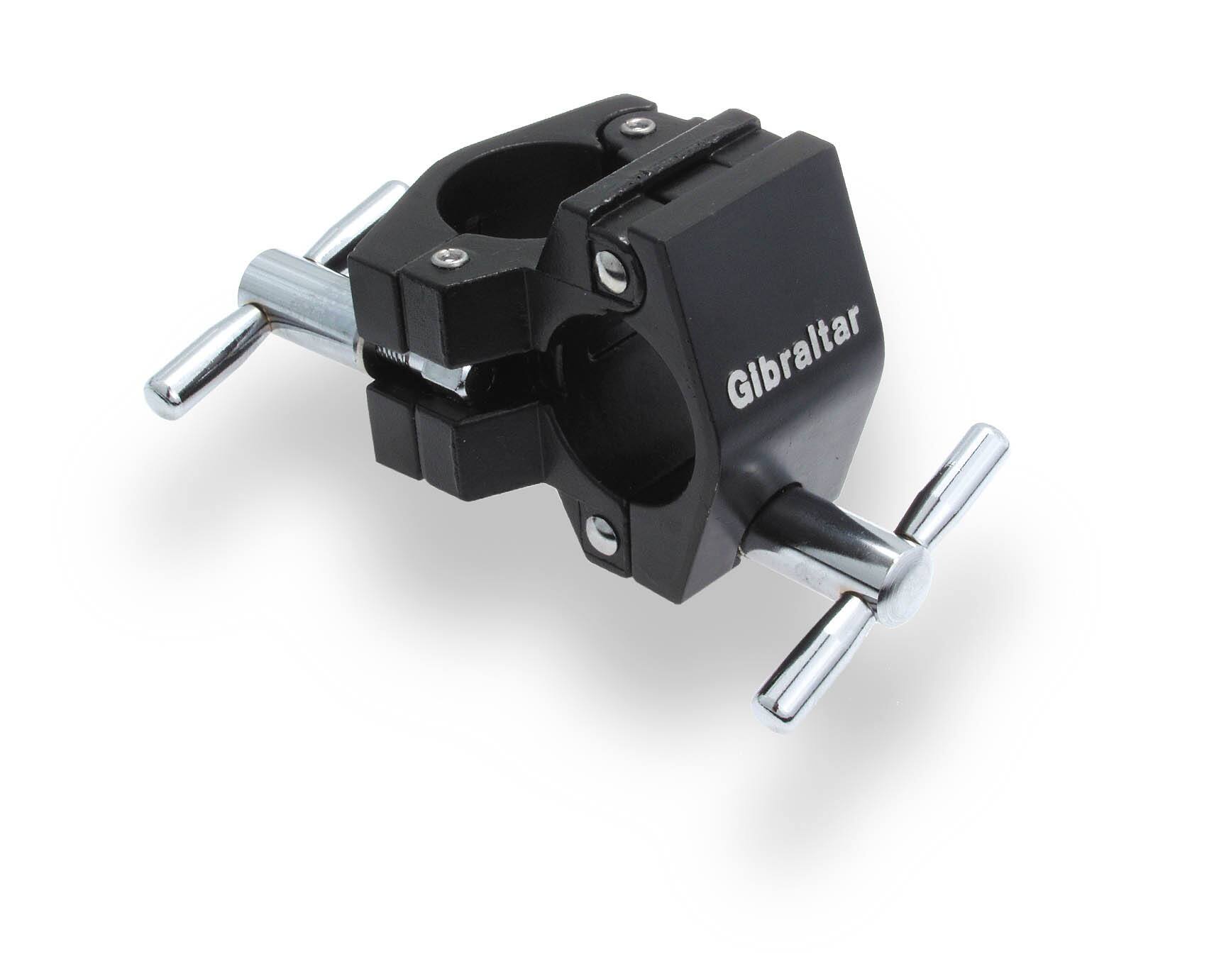 Front. Gibraltar Hardware - Road Series Right Angle Clamp, Fixed at 90 Degrees With Hinged Sides, Black, Drum Accessories Hardware and Parts.