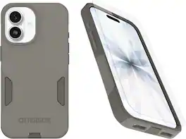 OtterBox - iPhone 17 (Only) Bundle: Commuter Series MagSafe Case & Screen Protector - Built-in magnets - Thin & Protective - Grey Comfort (Beige)