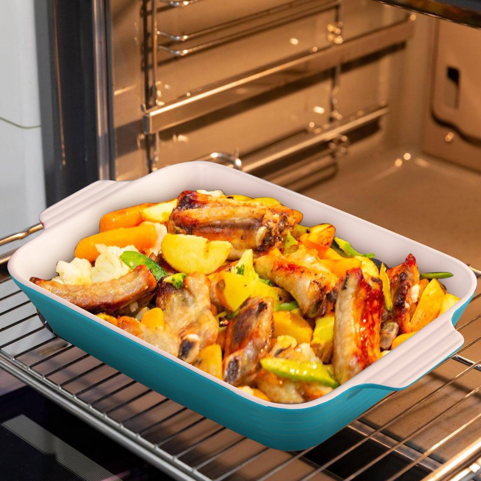 Alt View 3. PARKER SLATER - Baking Dish For Oven Casserole Dishes Bakeware Set With Ramekin Ceramic Lasagna Pan 9*12.Large Deep Rectangular Non-s....