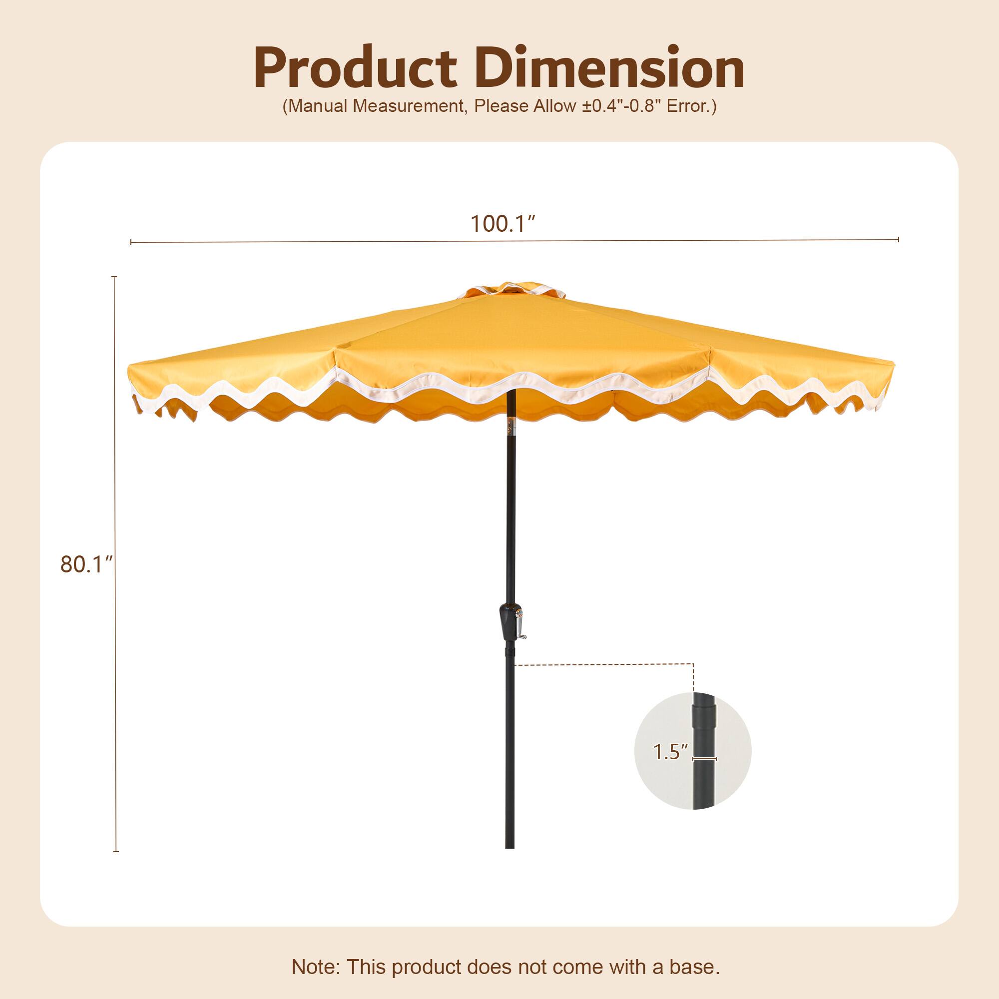 Product Dimension  
(Manual Measurement, Please Allow ±0.4"-0.8" Error.)  

100.1"  
80.1"  
1.5"  

Note: This product does not come with a base.